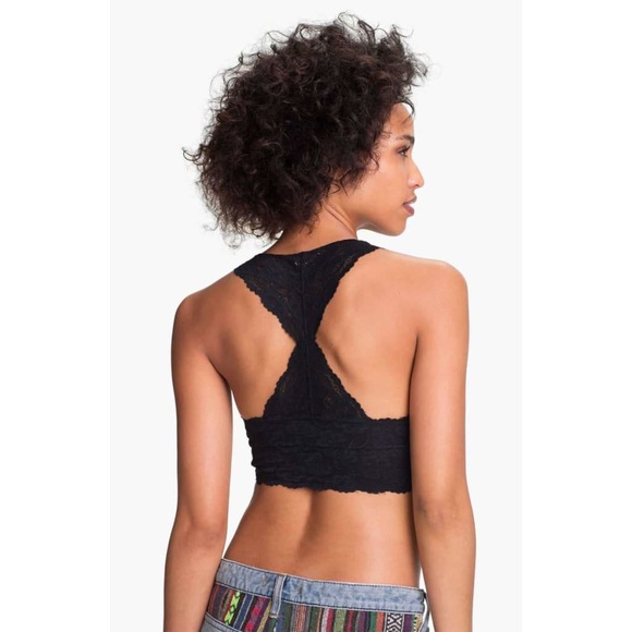 Free People Black Galloon Lace Racerback Bralette - Picture 2 of 5